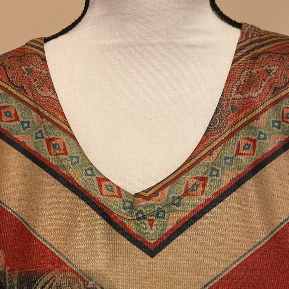 KRISTINE Size M Long Sleeve Tunic Rhinestone Embellished - Picture 3 of 11